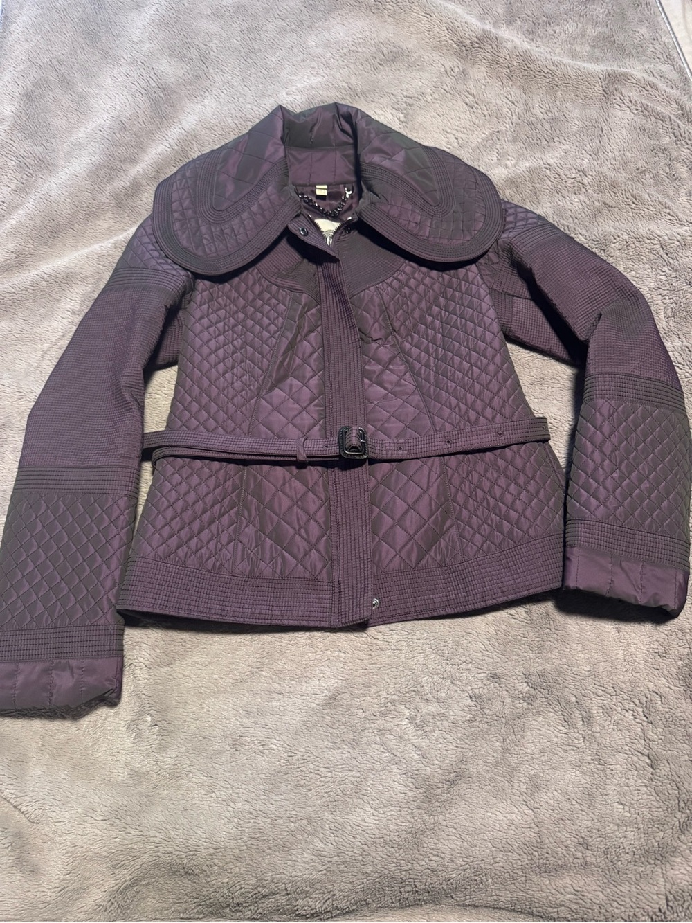 Burberry Quilted Jacket with Statement Collar